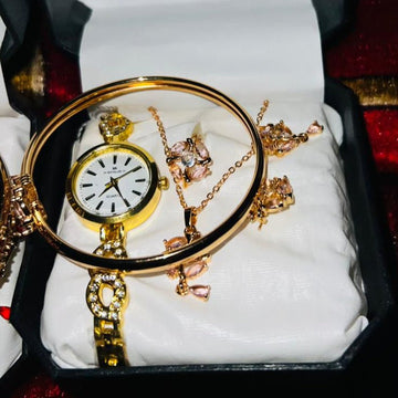 Ladies Watch With Jewellery & Bangle Elegant Stylish Durable Quality Timeless Design (With Box)
